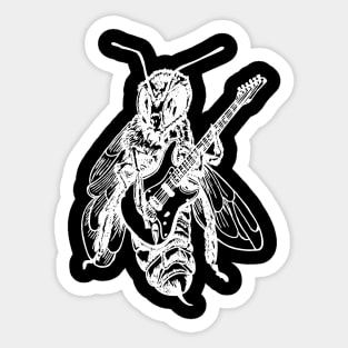 SEEMBO Bee Playing Guitar Guitarist Musician Music Fun Band Sticker